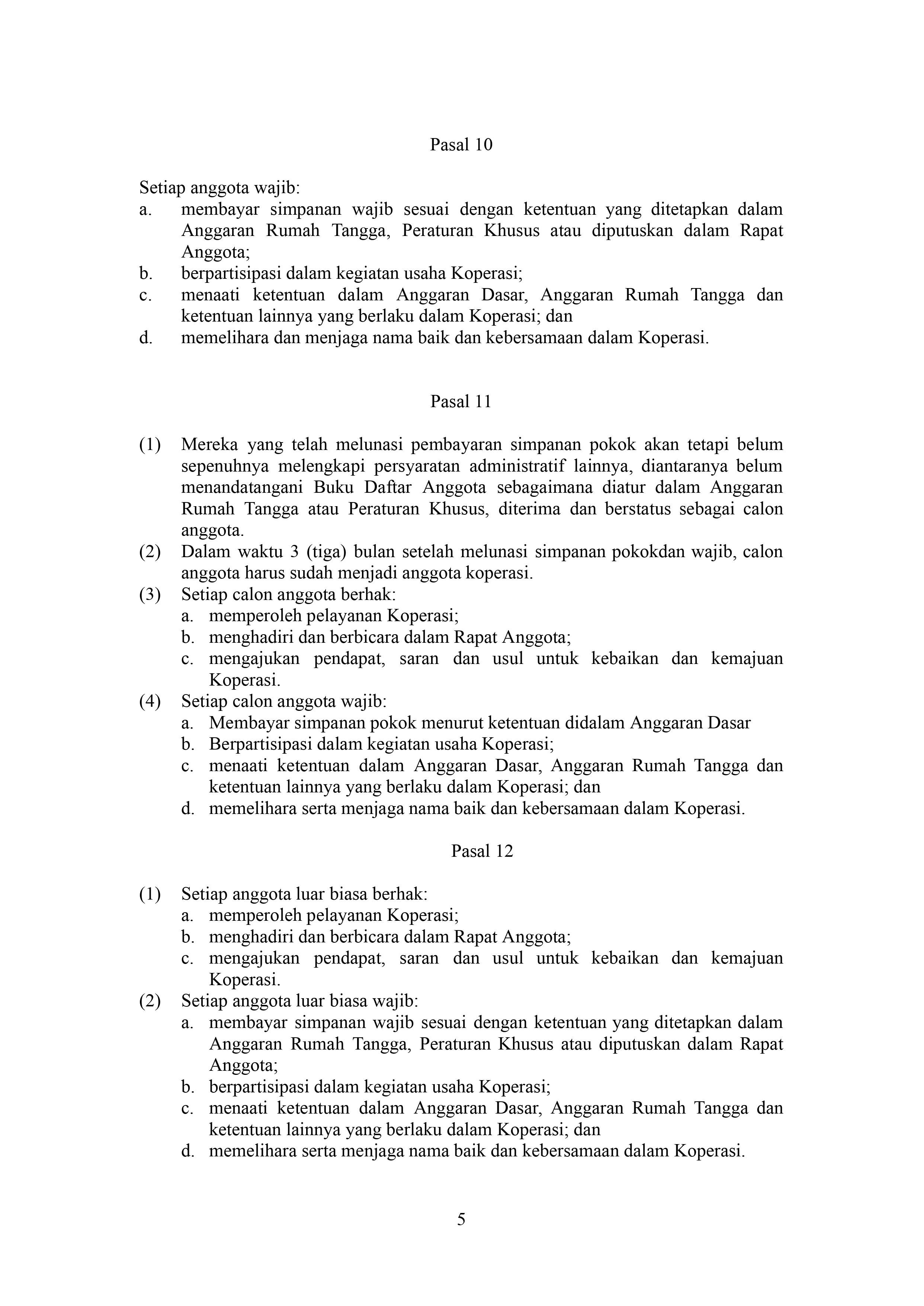 Foto Dokumen Anggaran Dasar Koperasi Pandawa - Lembar 5