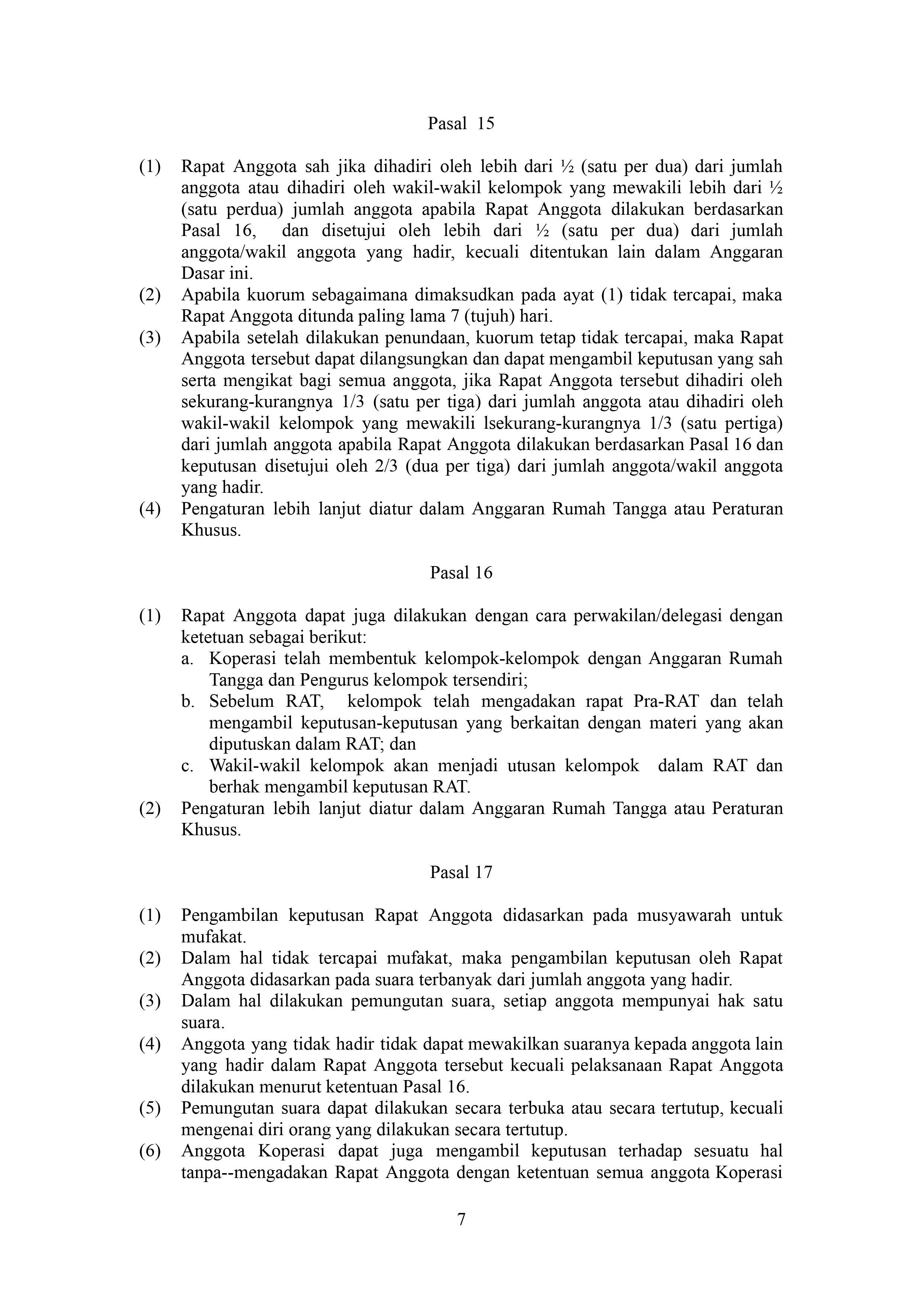 Foto Dokumen Anggaran Dasar Koperasi Pandawa - Lembar 7
