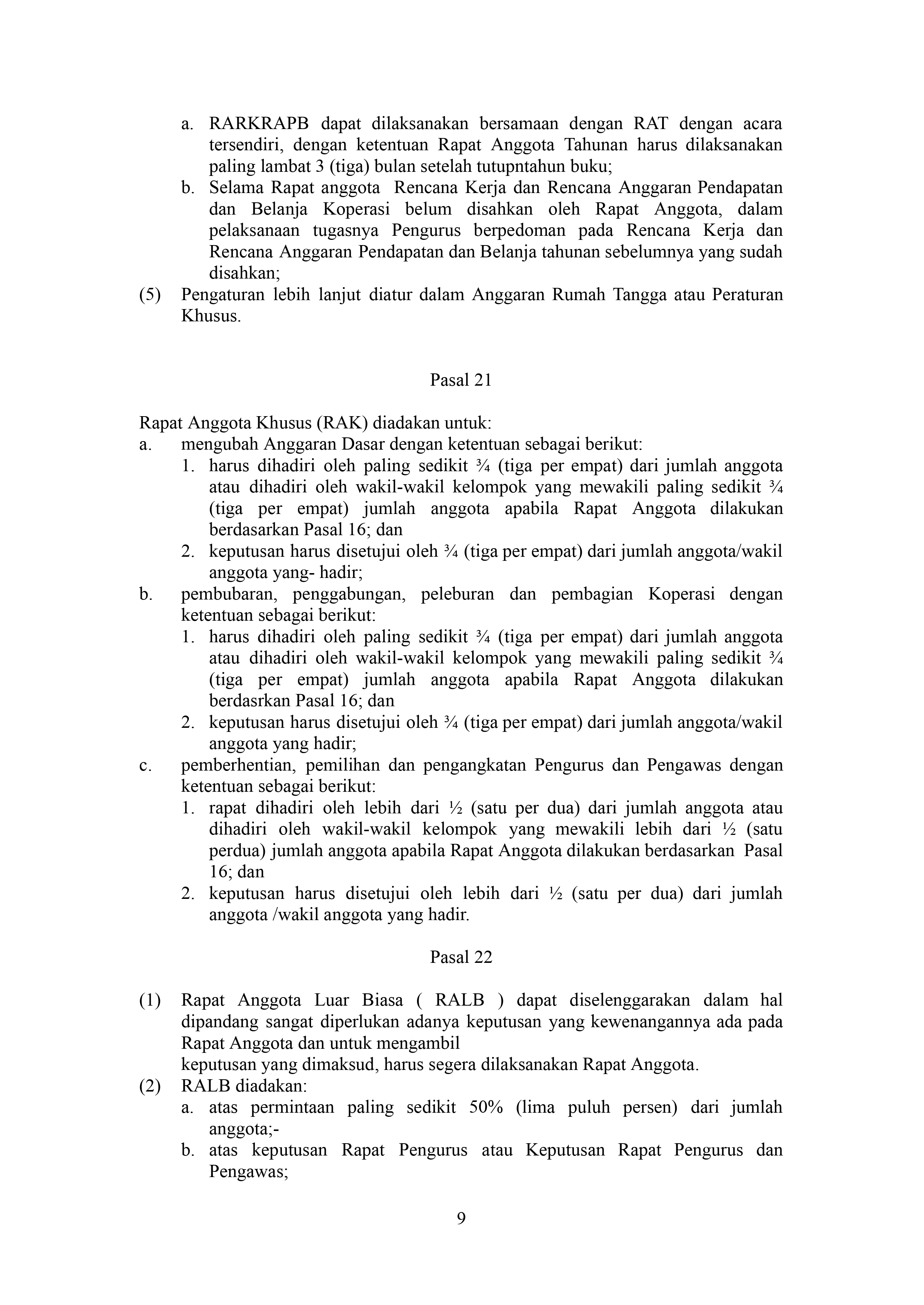 Foto Dokumen Anggaran Dasar Koperasi Pandawa - Lembar 9