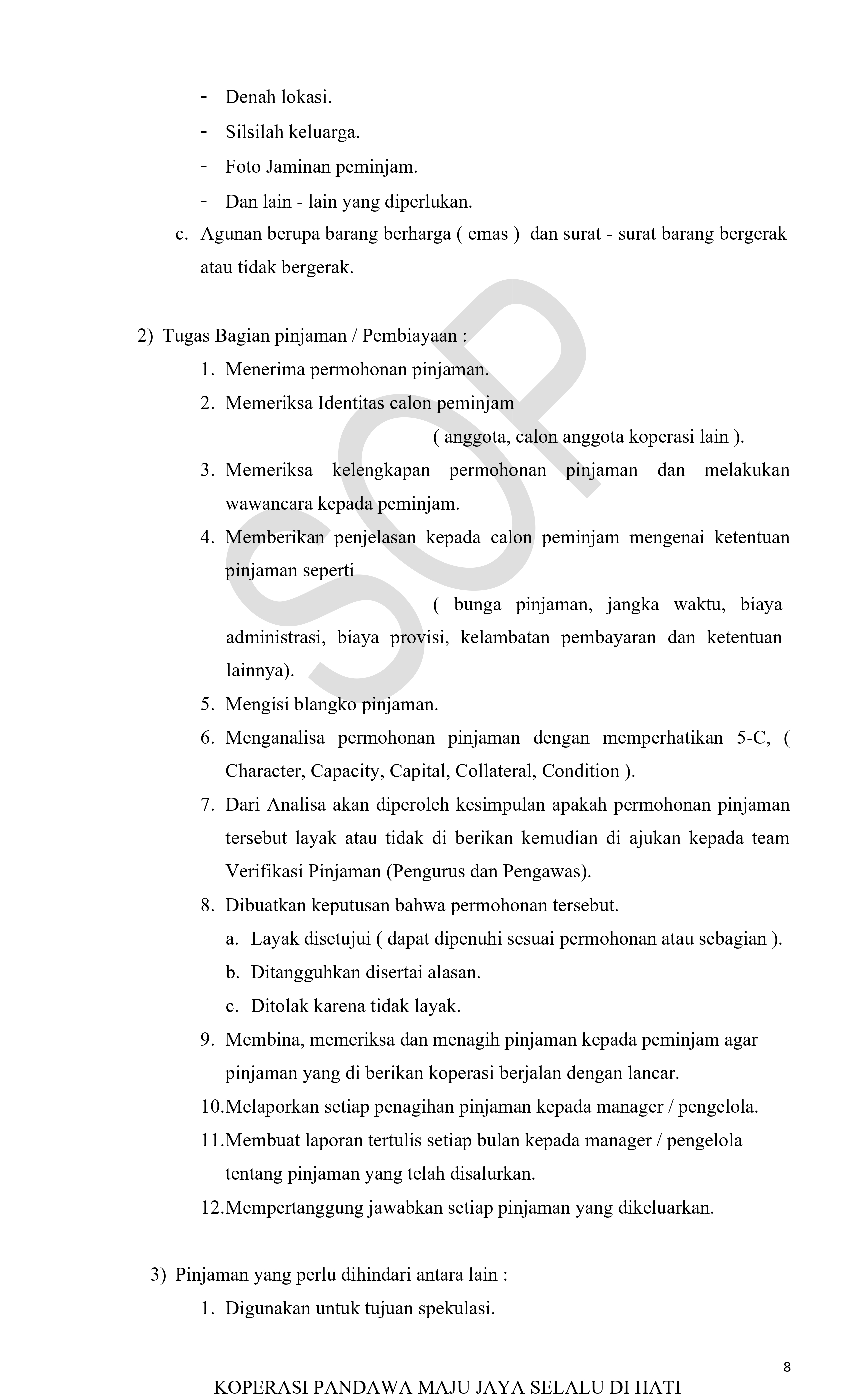 Foto Dokumen SOP Pengendalian Modal Sendiri - Lembar 8