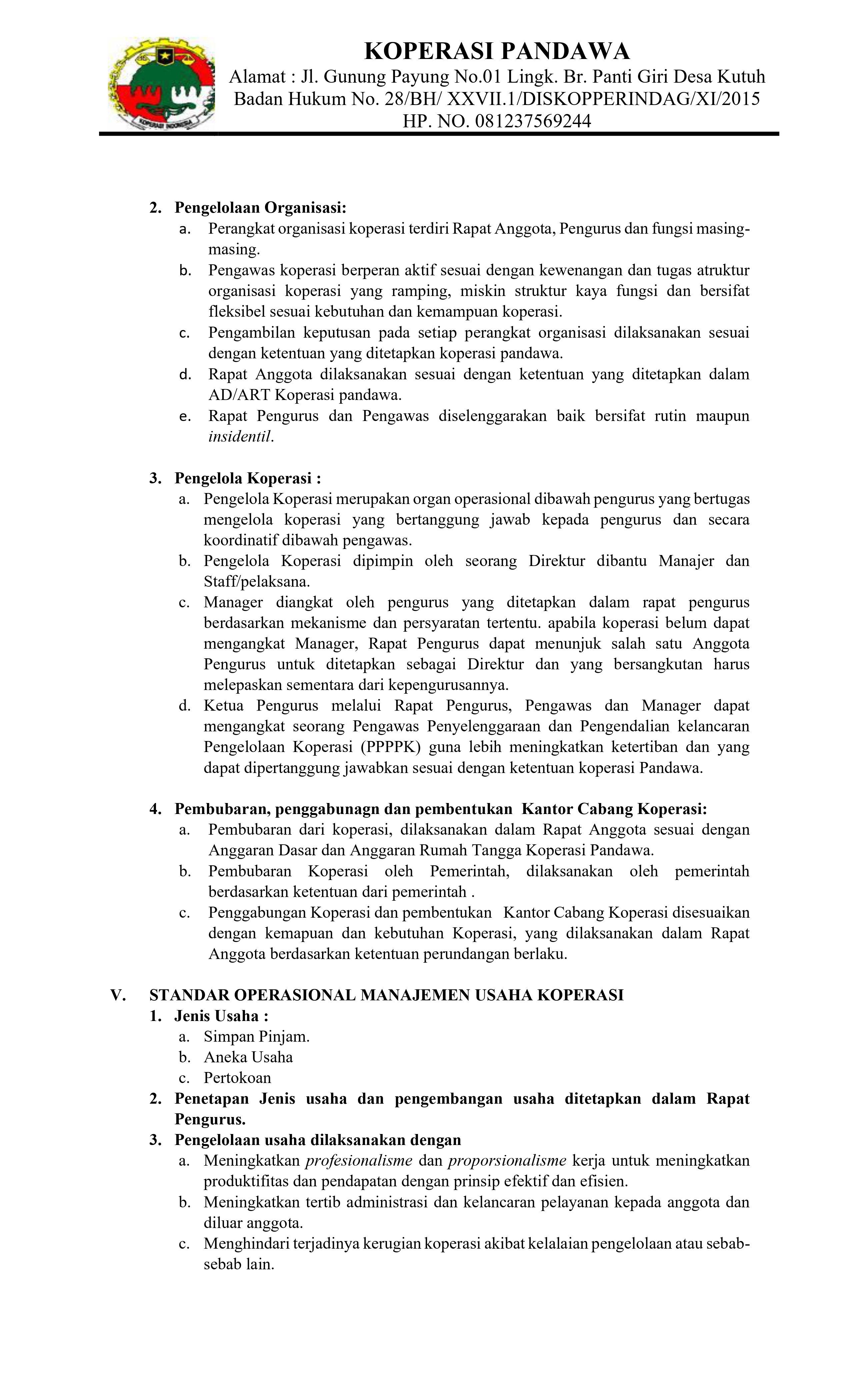 Foto Dokumen SOP Serba Usaha - Lembar 4