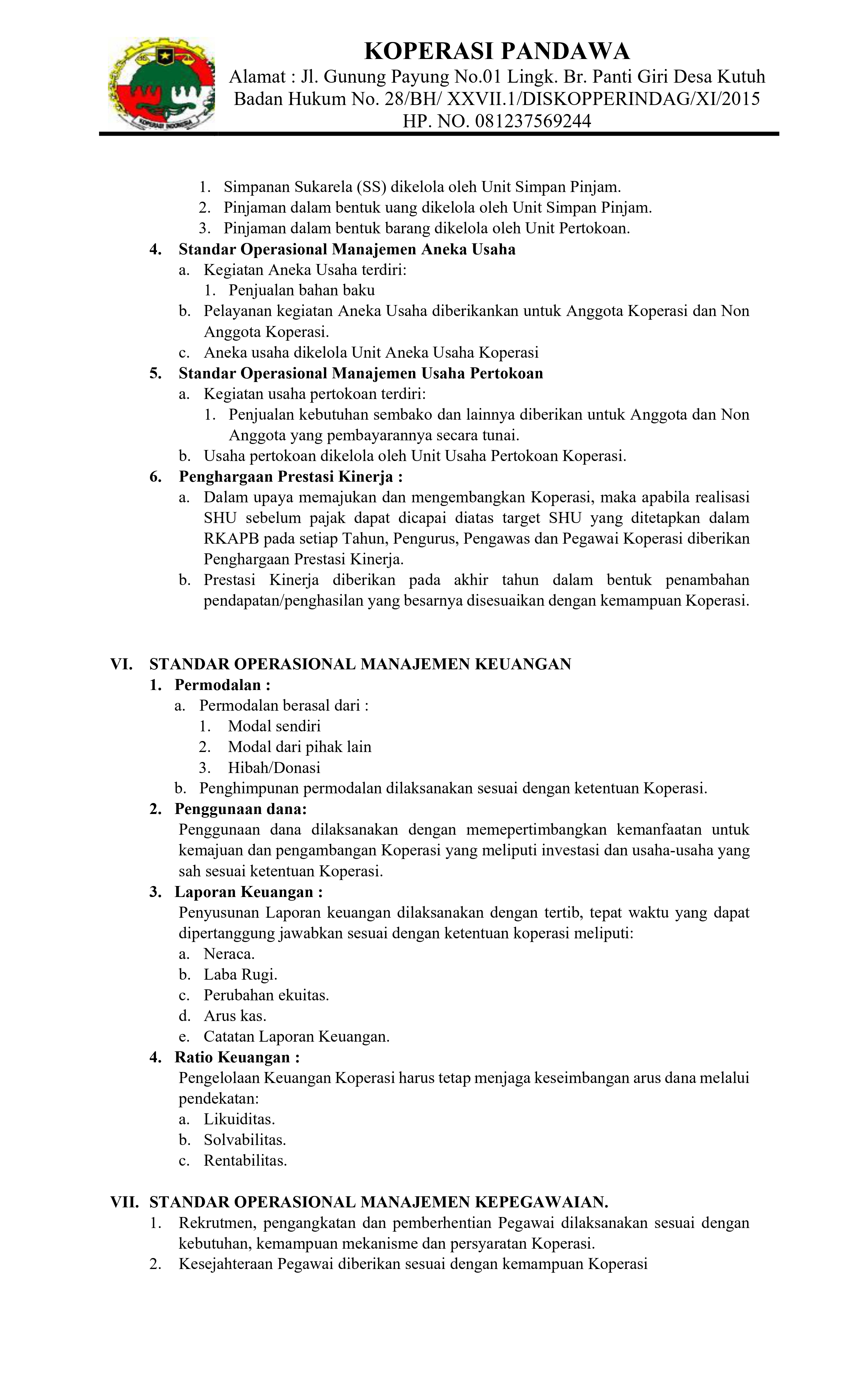 Foto Dokumen SOP Serba Usaha - Lembar 6