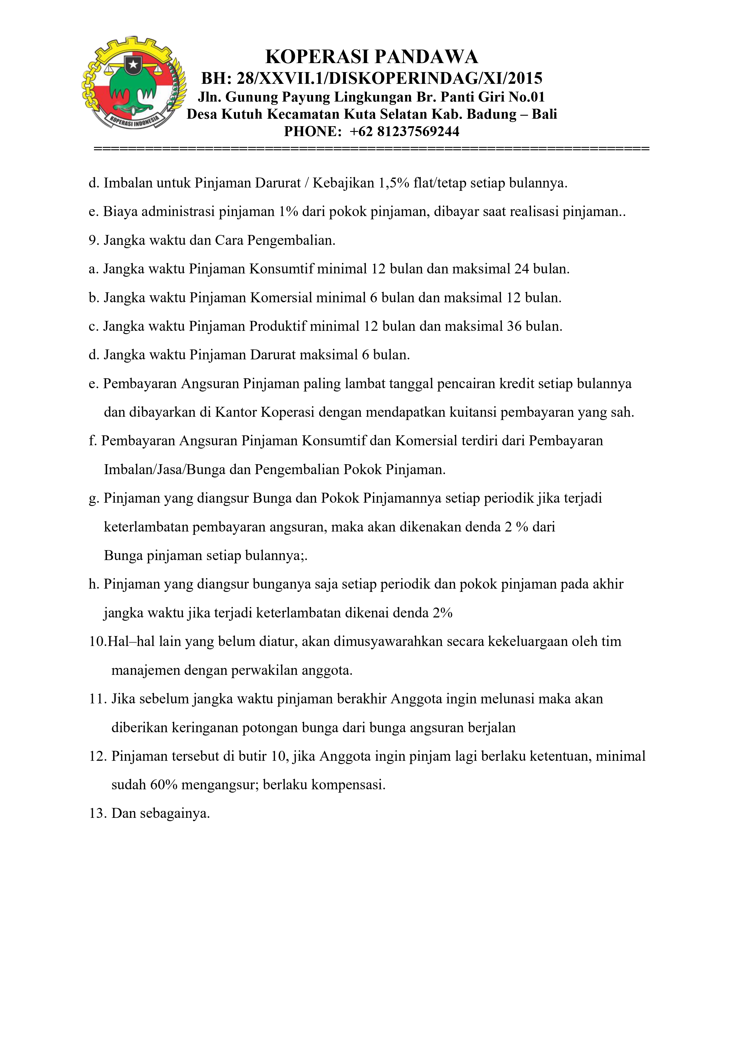 Foto Dokumen SOP Usaha - Lembar 7